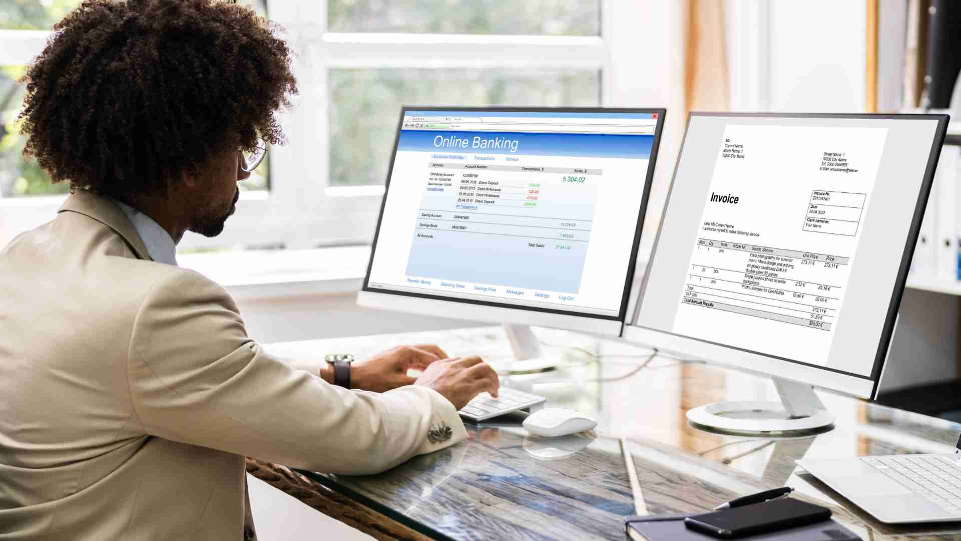 A man working on a computer with the goal of Managing Digital Accounts After Death