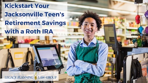 A Jacksonville teen working in a grocery and learning the value of saving for retirement with a Roth IRA